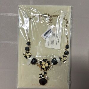 New Amrita Singh Black & Ivory Crystal Rosebay Necklace